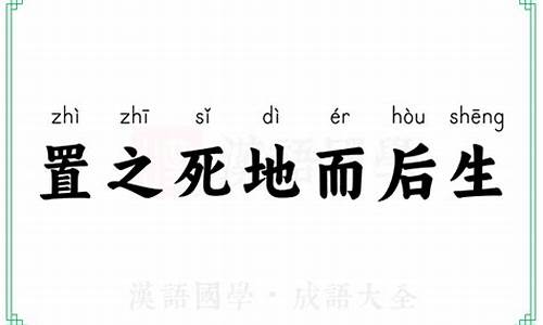 置之死地而后生的意思和含义_置之死地而后生上一句